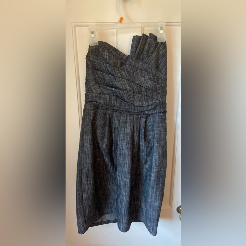 Elegant Gray Strapless Dress